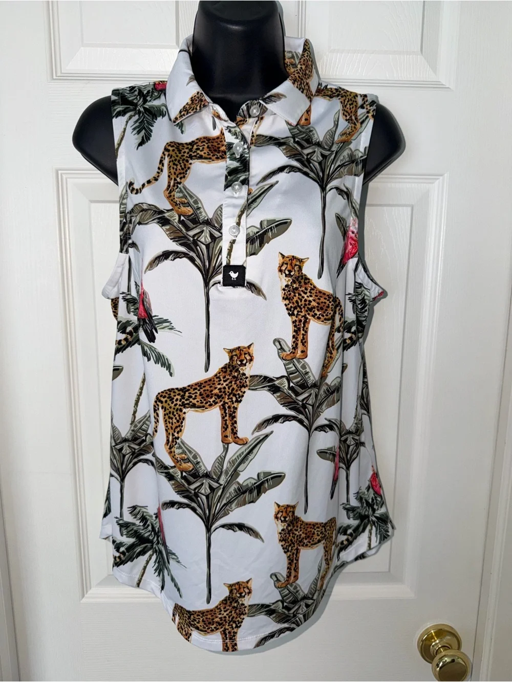 Bad Birdie Wildlife Women's Sleeveless Golf Polo Shirt - Picture 2 of 8